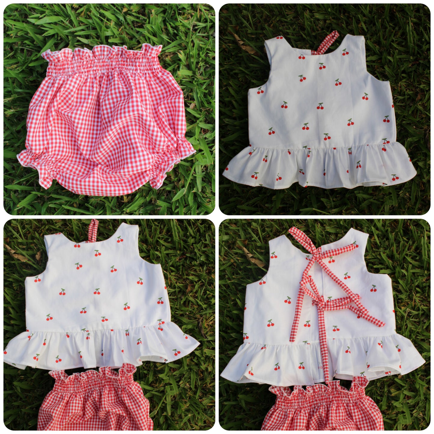 Conjunto tapa fraldas e top laços